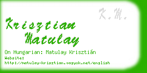krisztian matulay business card